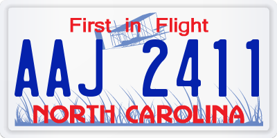 NC license plate AAJ2411