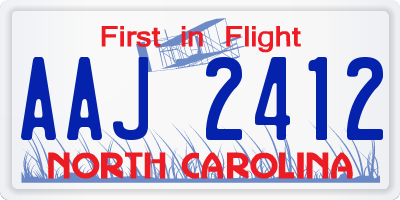 NC license plate AAJ2412