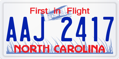 NC license plate AAJ2417