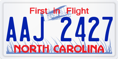 NC license plate AAJ2427