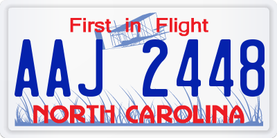 NC license plate AAJ2448