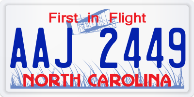 NC license plate AAJ2449