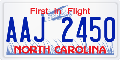 NC license plate AAJ2450