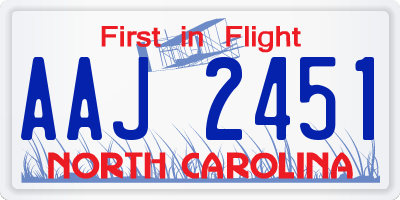NC license plate AAJ2451