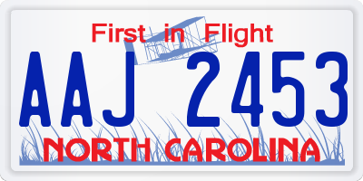 NC license plate AAJ2453