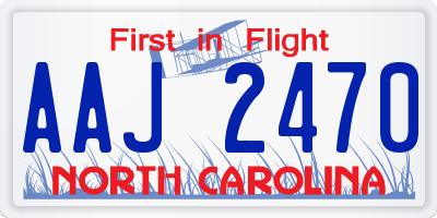NC license plate AAJ2470