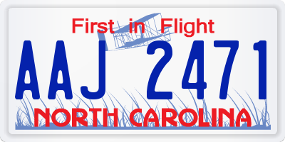 NC license plate AAJ2471