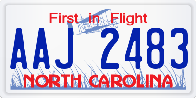NC license plate AAJ2483