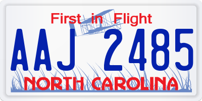 NC license plate AAJ2485