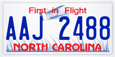 NC license plate AAJ2488