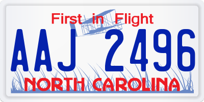 NC license plate AAJ2496