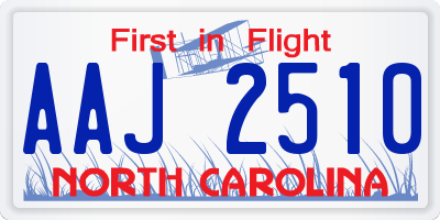 NC license plate AAJ2510