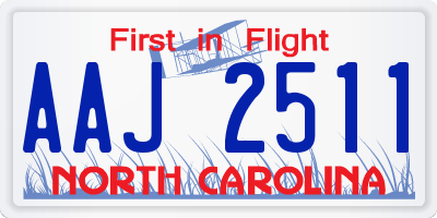 NC license plate AAJ2511