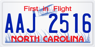 NC license plate AAJ2516