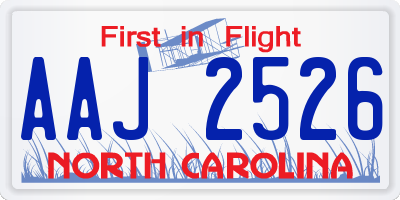 NC license plate AAJ2526