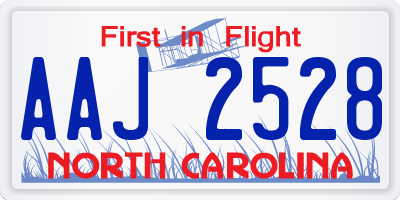 NC license plate AAJ2528