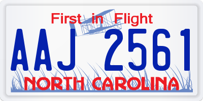 NC license plate AAJ2561