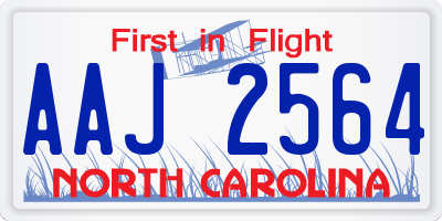 NC license plate AAJ2564