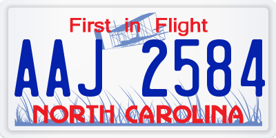 NC license plate AAJ2584