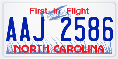 NC license plate AAJ2586