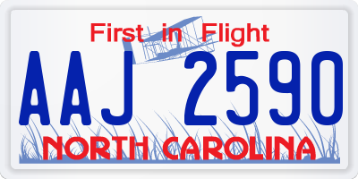 NC license plate AAJ2590