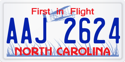 NC license plate AAJ2624