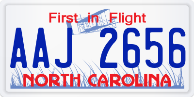 NC license plate AAJ2656