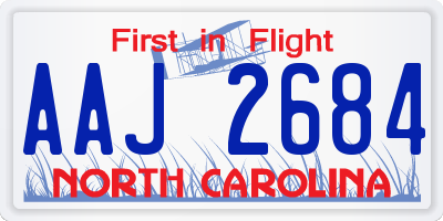 NC license plate AAJ2684
