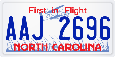 NC license plate AAJ2696