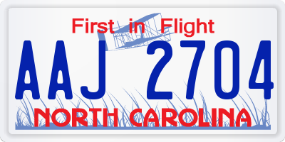 NC license plate AAJ2704