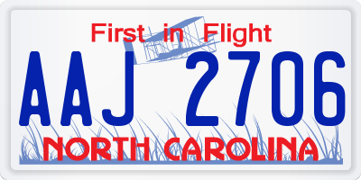 NC license plate AAJ2706