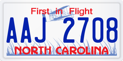NC license plate AAJ2708