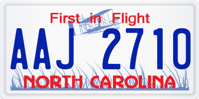 NC license plate AAJ2710
