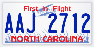 NC license plate AAJ2712
