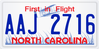 NC license plate AAJ2716