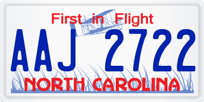 NC license plate AAJ2722