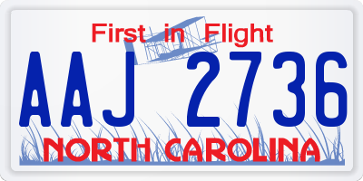 NC license plate AAJ2736