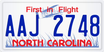NC license plate AAJ2748