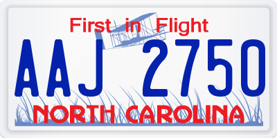 NC license plate AAJ2750