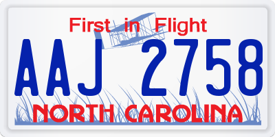 NC license plate AAJ2758