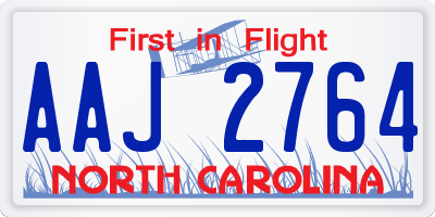 NC license plate AAJ2764