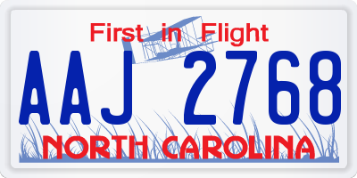 NC license plate AAJ2768