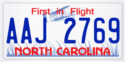 NC license plate AAJ2769
