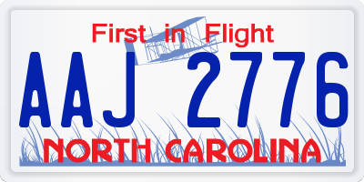 NC license plate AAJ2776