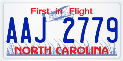 NC license plate AAJ2779