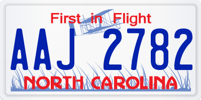 NC license plate AAJ2782
