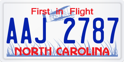 NC license plate AAJ2787