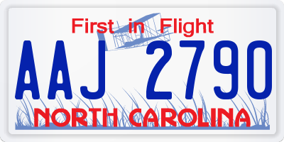 NC license plate AAJ2790