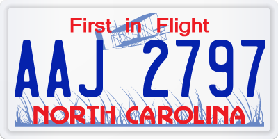 NC license plate AAJ2797