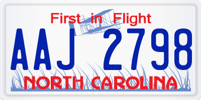 NC license plate AAJ2798